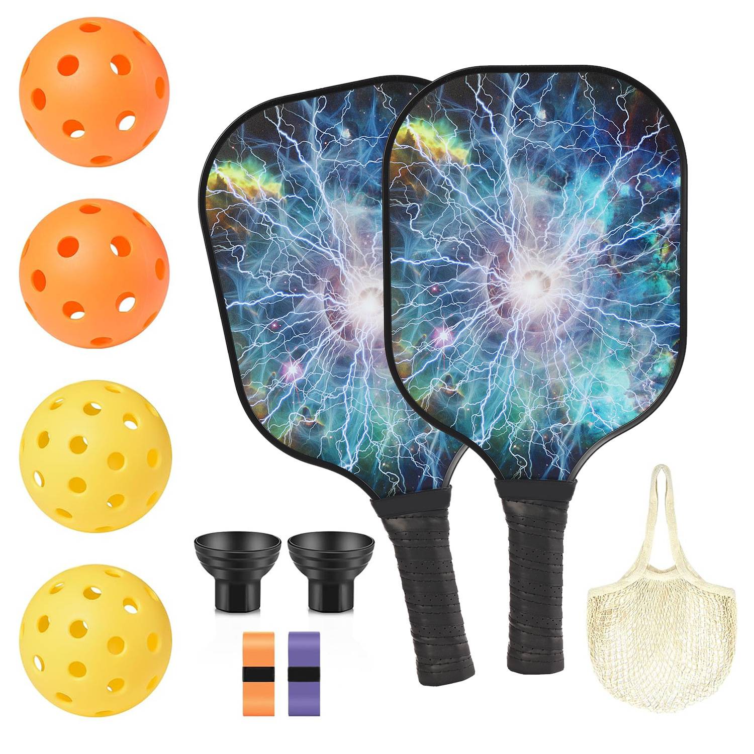 Electric light white-glass fiber double shot+handbag+4 ball+ball pickup+hand glue